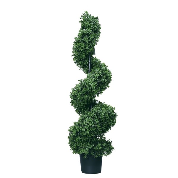 Hudson Home 48.43-in Green Artificial Spiral Boxwood Topiary Tree