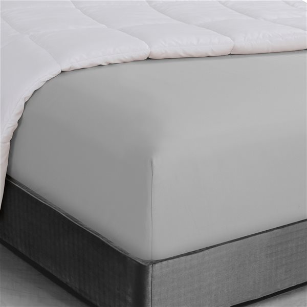 Swift Home Twin Light Grey Microfibre Fitted Bed Sheet