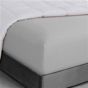 Swift Home Twin Light Grey Microfibre Fitted Bed Sheet