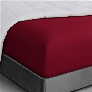 Swift Home King Burgundy Microfibre Fitted Bed Sheet