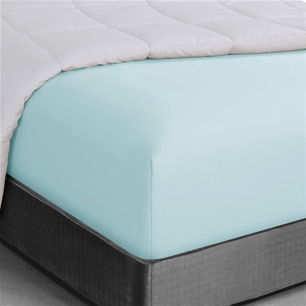 Swift Home Twin Aqua Microfibre Fitted Bed Sheet