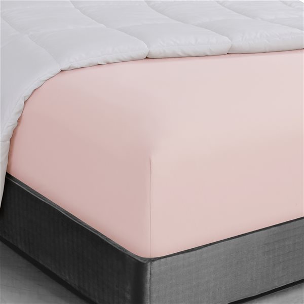 Swift Home Full Pink Microfibre Fitted Bed Sheet