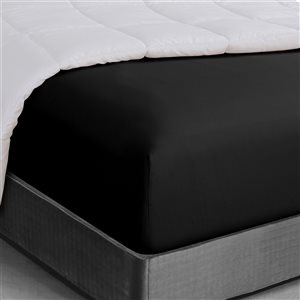 Swift Home King Black Microfibre Fitted Bed Sheet