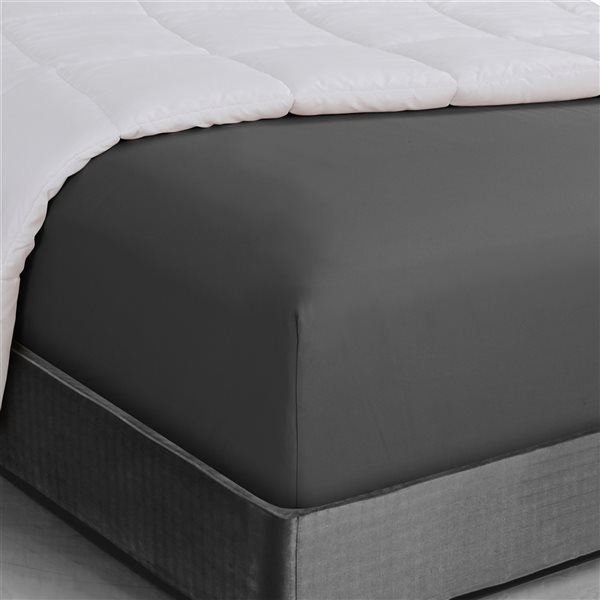 Drap-Housse Microfibre ABAKUHAUS 140x200cm Gris - Poche Profonde Élastique