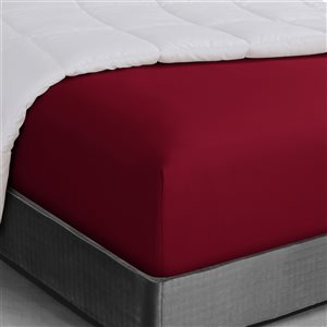 Drap-housse en microfibre bourgogne de Swift Home pour lit simple