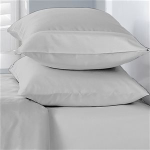 Swift Home Light Grey King Microfiber Pillow Case - Pack of 2
