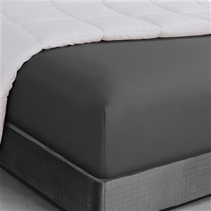 Swift Home Queen Grey Microfibre Fitted Bed Sheet