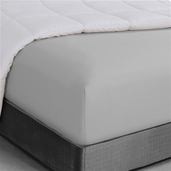 Swift Home Queen Light Grey Microfibre Fitted Bed Sheet
