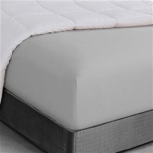 Swift Home Queen Light Grey Microfibre Fitted Bed Sheet