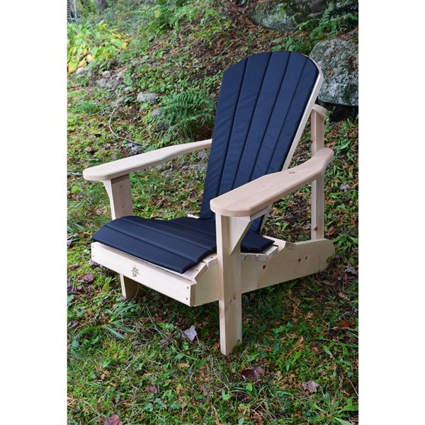 Coussin de chaise extérieure de Bear Chair à 5 lattes, noir