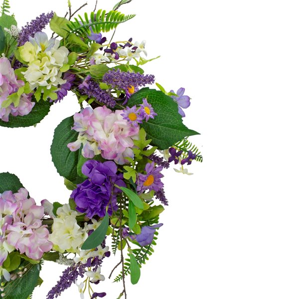 Northlight 26-in Purple Artificial Hydrangea Wreath