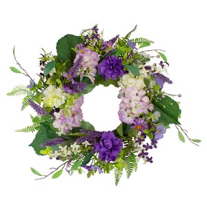Northlight 26-in Purple Artificial Hydrangea Wreath