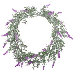 Northlight Green/Pink 16-in Artificial Lavender Wreath with LED Lights