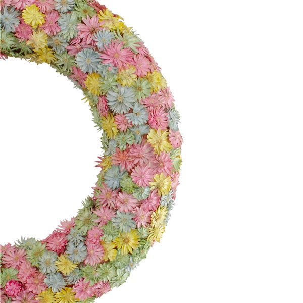 Northlight 10-in Multicolour Artificial Daisy Wreath