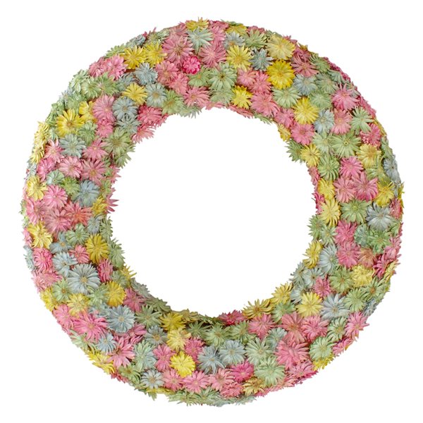 Northlight 10-in Multicolour Artificial Daisy Wreath