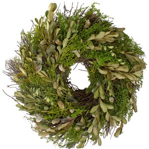 Northlight 10-in Green Artificial Foliage and Willow Bud Wreath