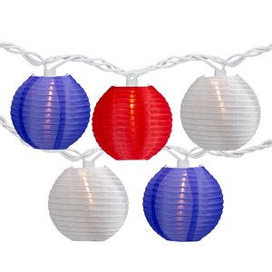 Northlight 8.75-ft 10-Light Incandescent Constant Red/White/Blue Indoor/Outdoor Fourth of July String Lights
