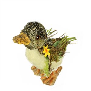8-in Brown/Ivory/Orange Duck Spring Figurine