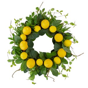 Northlight 20-in Yellow/Green Artificial Lemon Wreath
