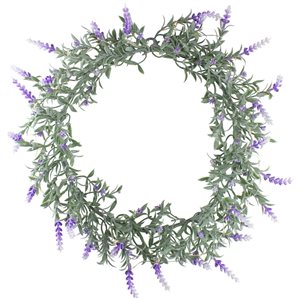 Northlight 16-in Green/White/Purple Artificial Lavender Wreath with LED Lights