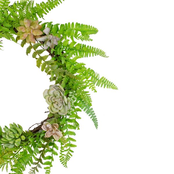 Northlight 22-in Green Artificial Succulent Wreath
