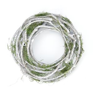 Northlight 13-in Green Artificial Twig and Moss Wreath