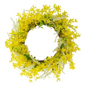 Northlight 22-in Yellow Artificial Jasmine Wreath