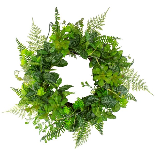 Northlight 23-in Green Artificial Maidenhair Fern Wreath 34769217 | RONA