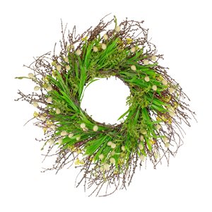 Northlight 18-in Green Artificial Grass Wreath