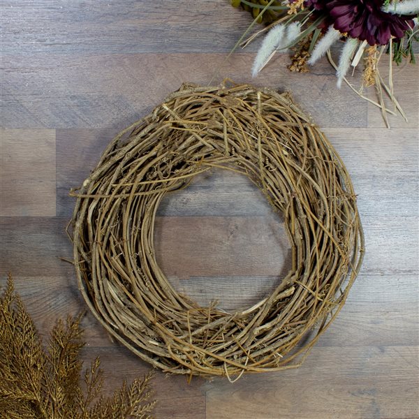 Northlight 15-in Brown Artificial Grapevine and Twig Wreath