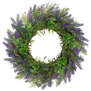 Northlight 24-in Purple Artificial Lavender Wreath