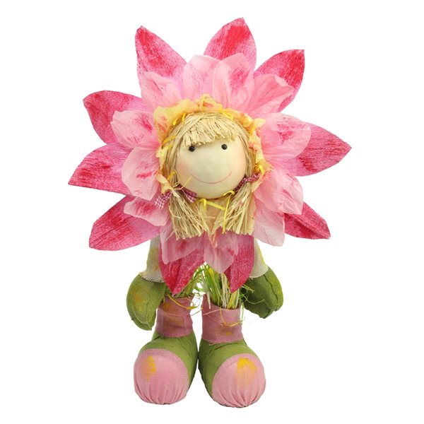 Northlight 29-in Pink/Green Standing Sunflower Girl Spring Figurine