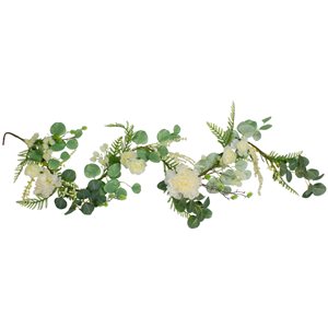 Northlight 60-in White Artificial Peony Garland
