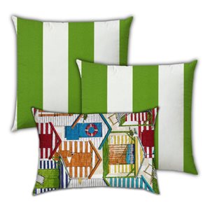 Joita Home Coco Cabana 18-in x 18-in Square Indoor/Outdoor Zippered Pillow Cover with Lumbar Pillow - Set of 6
