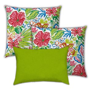 Joita Home Tropical Islands 18-in x 18-in Square Indoor/Outdoor Zippered Pillow Cover with Insert - Set of 6