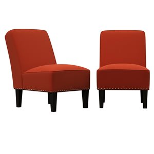 Handy Living Fuller Modern Orange Polyester Slipper Chair - Set of 2