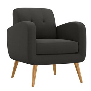 Handy Living Bazarek Mid-Century Charcoal Grey Polyester Accent Chair