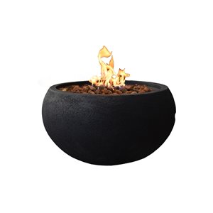 Modeno York 27-in W 40,000 BTU Black Concrete Natural Gas Firebowl