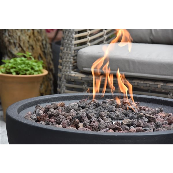 Modeno Jefferson 26.6-in W 40,000 BTU Black Concrete Liquid Propane Firebowl