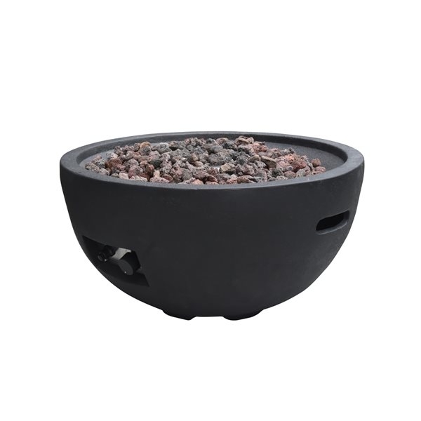 Modeno Jefferson 26.6-in W 40,000 BTU Black Concrete Liquid Propane Firebowl