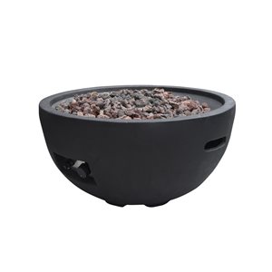 Modeno Jefferson 26.6-in W 40,000 BTU Black Concrete Liquid Propane Firebowl