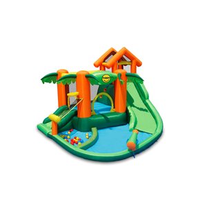 Happy Hop Tropical Play Centre 146-in Polyester Bounce House