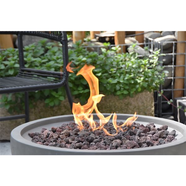 Modeno Nantucket 26-in W 40,000 BTU Gray Concrete Natural Gas Firebowl