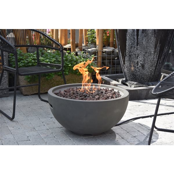 Modeno Nantucket 26-in W 40,000 BTU Gray Concrete Natural Gas Firebowl