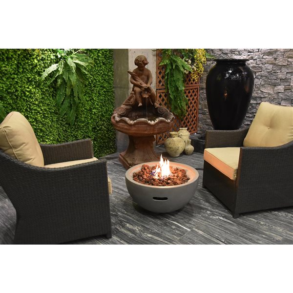 Modeno Nantucket 26-in W 40,000 BTU Gray Concrete Natural Gas Firebowl