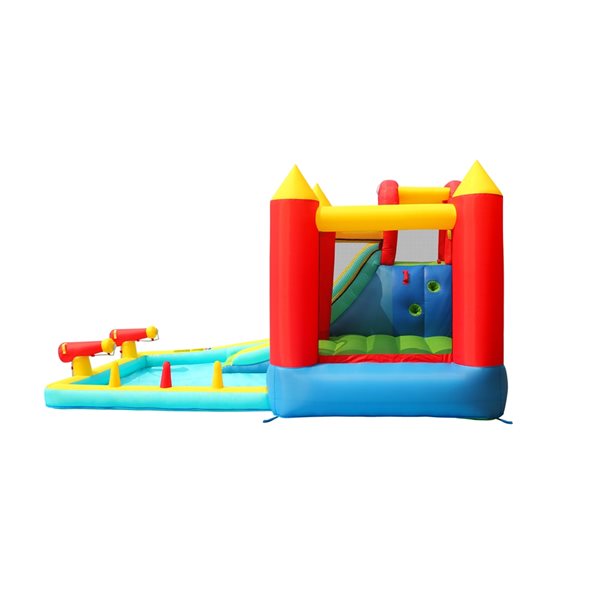 Happy Hop Jump N Splash Double Blaster 157-in Polyester Bounce House