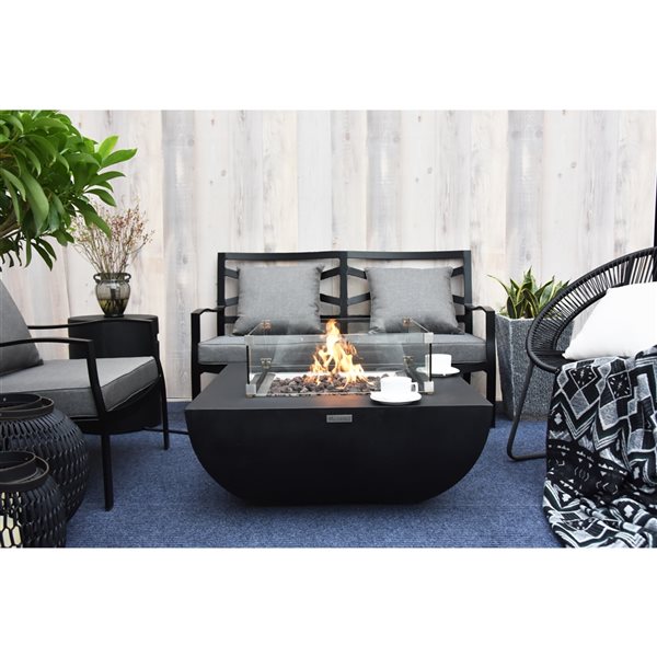 Modeno Aurora 34-in W 50,000 BTU Black Concrete Liquid Propane Fire Table