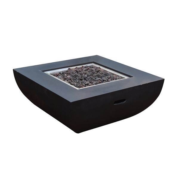 Modeno Aurora 34-in W 50,000 BTU Black Concrete Liquid Propane Fire Table