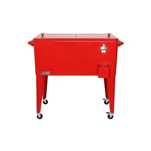 Permasteel Red Steel 75.7-L Wheeled Insulated Cart Cooler