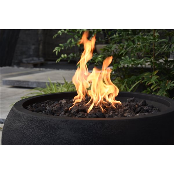 Modeno York 27-in W 40,000 BTU Black Concrete Liquid Propane Firebowl